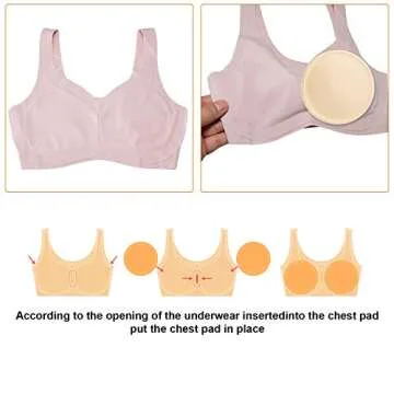 TopBine 3 pairs Round Soft Bra Inserts Pads Removable Sport Bra Cups inserts Mastectomy Bra Inserts For Bikini Top Swimsuit (A/B White/beige/black)