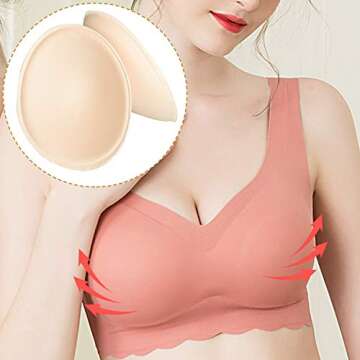 TopBine 3 pairs Round Soft Bra Inserts Pads Removable Sport Bra Cups inserts Mastectomy Bra Inserts For Bikini Top Swimsuit (A/B White/beige/black)