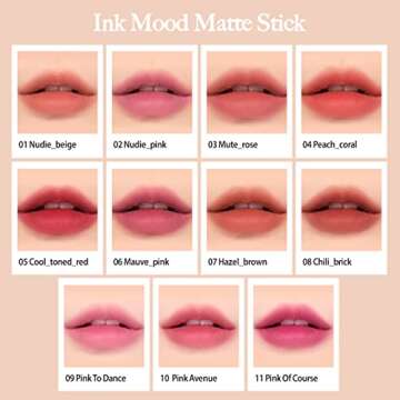 Peripera Ink Mood Matte Lipstick, Lightweight, Matte, Smooth, Hydrating, Lasting Color Payoff (10 PINK AVENUE)