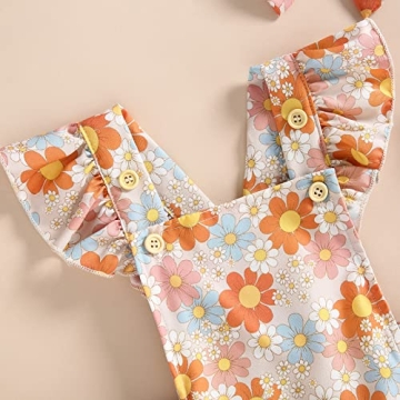 YINGISFITM Toddler Baby Girl Floral Ruffle Romper Set