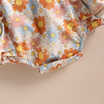 YINGISFITM Toddler Baby Girl Floral Ruffle Romper Set