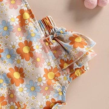 YINGISFITM Toddler Baby Girl Floral Ruffle Romper Set