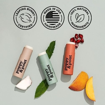 Poppy & Pout Sweet Mint Jumbo Lip Balm Natural Care