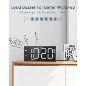 Innovative Alarm Clock for Heavy Sleepers with Dual Alarms