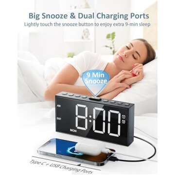 Innovative Alarm Clock for Heavy Sleepers with Dual Alarms