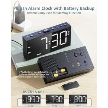 Innovative Alarm Clock for Heavy Sleepers with Dual Alarms