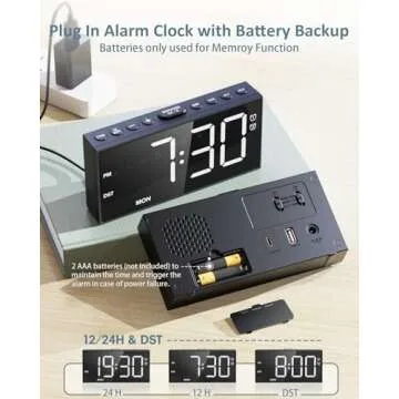 Innovative Alarm Clock for Heavy Sleepers with Dual Alarms