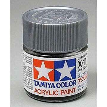 Tamiya America, Inc Acrylic X11 Gloss, Chrome Silver Paint - 0.77 Fl Oz
