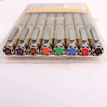 Sakura Pigma Micron Fineliners Pen High Light Soft Head Pen Manga Drawing- Assorted Color 8 Pens (00...