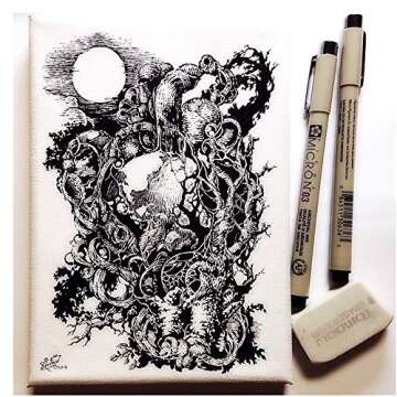 Sakura Pigma Micron Fineliners Pen High Light Soft Head Pen Manga Drawing- Assorted Color 8 Pens (005-Assort Color) -Include Index Tape