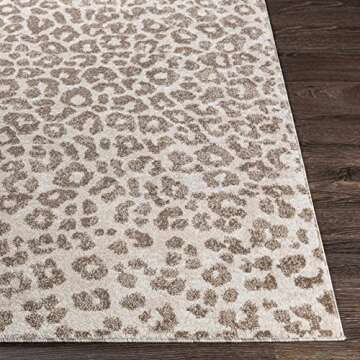Hauteloom Bonhill Modern Animal Print Area Rug for Living Room, Bedroom, Dining Room - Bohemain Leopard Print Carpet - Tan, Terracota, Brown, Beige, Ivory - 5'3" x 7'3" (5x7)