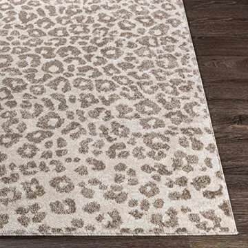 Hauteloom Bonhill Modern Animal Print Area Rug for Living Room, Bedroom, Dining Room - Bohemain Leopard Print Carpet - Tan, Terracota, Brown, Beige, Ivory - 5'3" x 7'3" (5x7)