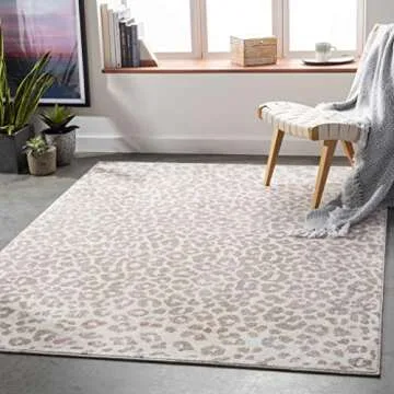 Hauteloom Bonhill Modern Animal Print Area Rug for Living Room, Bedroom, Dining Room - Bohemain Leopard Print Carpet - Tan, Terracota, Brown, Beige, Ivory - 5'3" x 7'3" (5x7)