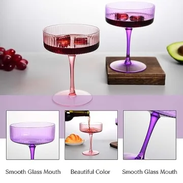 Vintage Margarita Glasses Set for Cocktails & Champagne