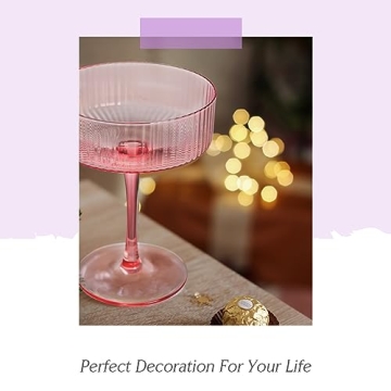 Vintage Margarita Glasses Set for Cocktails & Champagne