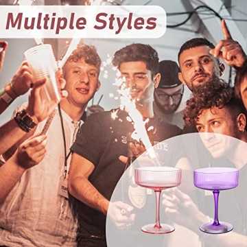 Vintage Margarita Glasses Set for Cocktails & Champagne