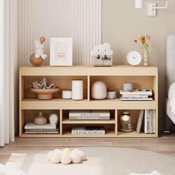 IDEALHOUSE Toy Storage Organizer 6 Cubes Kids Bookshelf Wooden Storage Cabinet Playhouse Shelves Cabinet for Boys Girls Toy Bookcase Playroom, Classroom, Nursery, Kids Room