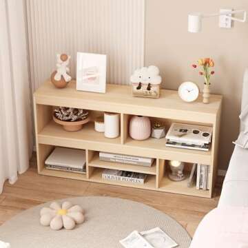 IDEALHOUSE Toy Storage Organizer 6 Cubes Kids Bookshelf Wooden Storage Cabinet Playhouse Shelves Cabinet for Boys Girls Toy Bookcase Playroom, Classroom, Nursery, Kids Room