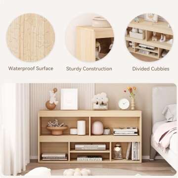 IDEALHOUSE Toy Storage Organizer 6 Cubes Kids Bookshelf Wooden Storage Cabinet Playhouse Shelves Cabinet for Boys Girls Toy Bookcase Playroom, Classroom, Nursery, Kids Room