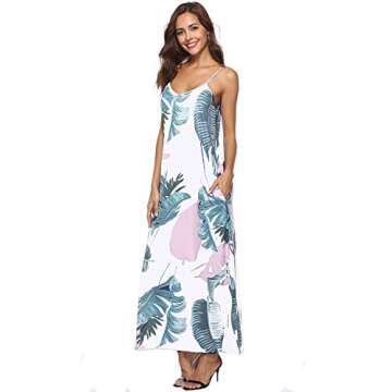 ZURIFFE Women's Summer Floral Bohemian Long Slip Maxi Dress White M