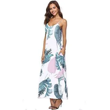 ZURIFFE Women's Summer Floral Bohemian Long Slip Maxi Dress White M