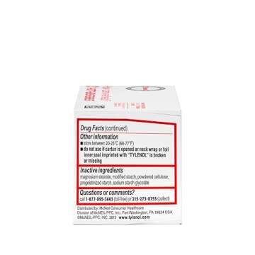 Tylenol Regular Strength Tablets, Acetaminophen Pain Reliever & Fever Reducer, 100 ct