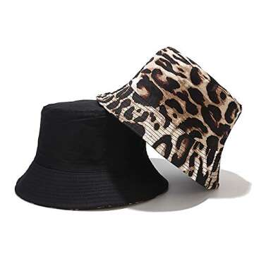 XYIYI Cheetah Bucket Hat - Reversible Leopard Fisherman Hat in Trendy Design