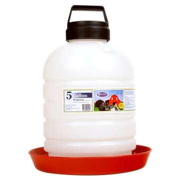 Farm Tuff Durable Top Fill Hanging Plastic Automatic Poultry and Game Bird Fountain Waterer for Chic...