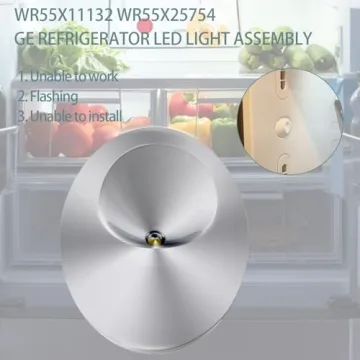 2024 Upgrade WR55X11132 WR55X25754 Refrigerator Led Light and Cover Assembly Replace WR55X26487 WR55X30603 WR55X30602 WR55X26486 Compatible with Ge Refrigerator Led Light Assembly 2-year QA