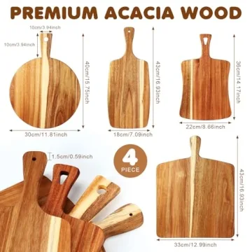 Silifine Acacia Wood Cutting Boards Set for Charcuterie