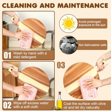 Silifine Acacia Wood Cutting Boards Set for Charcuterie