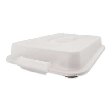 USA Pan Bakeware Nonstick Cupcake and Muffin Pan with LId, 12 Cup, WHITE