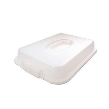 USA Pan Bakeware Nonstick Cupcake and Muffin Pan with LId, 12 Cup, WHITE