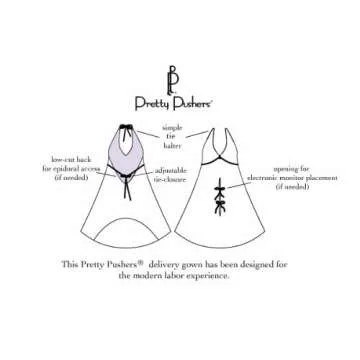 Pretty Pushers Cotton Jersey Labor Gown One Size (2-16 pre-pregnancy) Black