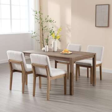 chairus Dining Chairs Armless Fabric Upholstered Kitchen & Dining Room Chairs Set of 2, Mid-Century ...