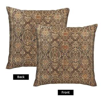 Shapesy 15 Antique Persian Kirman Rug Print Throw Pillow Covers 18"X18" for Bedroom Aesthetic Pillowcase Cushion Cover Home Decor Living Room Dormitory College Bed Couch Sofa