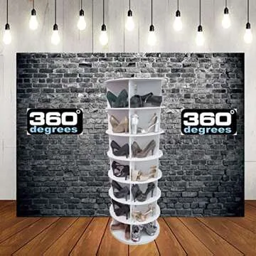 Shoe Rack Rotating 360, Lazy Susan, revolving Shoe Stand, Shoe Rack , 7-Tier Holds Over 35 Pairs of Shoes, Shoe Shelves .weinstein storage