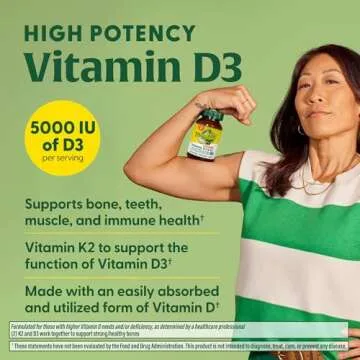 MegaFood Vitamin D3 5000 IU with K2 - Vegan Support for Health
