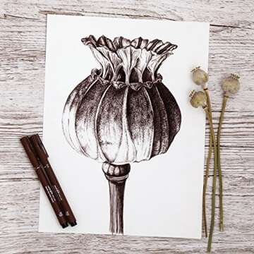 uni-PIN 5pc Clampack Set: Fine Line & Brush Tip Pens