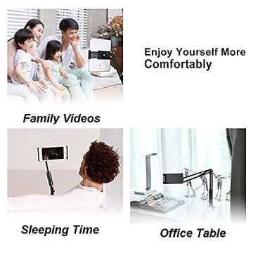 Tablet Bed Desk Holder for 4-13" Device, woleyi 360° Flexible Long Arm Mount Clamp, Adjustable Lazy Stand for iPad 12.9 10.5 9.7 iPad Mini Air 4 3 2, Nintendo Switch, Xbox, E-Reader, iPhone, Phone etc