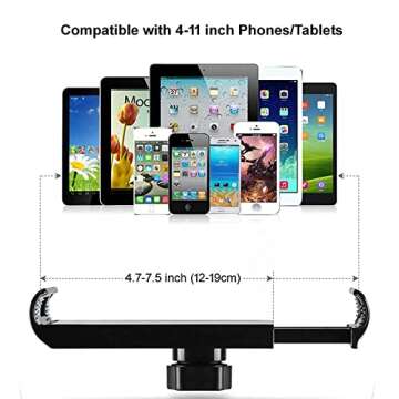 Tablet Bed Desk Holder for 4-13" Device, woleyi 360° Flexible Long Arm Mount Clamp, Adjustable Lazy Stand for iPad 12.9 10.5 9.7 iPad Mini Air 4 3 2, Nintendo Switch, Xbox, E-Reader, iPhone, Phone etc