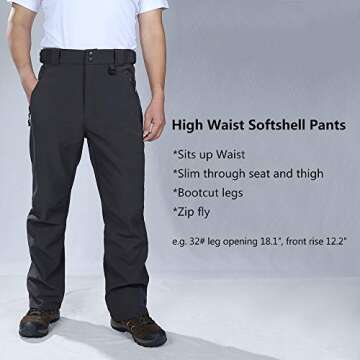 Waterproof Fleece Lined Hiking Snow Pants for Men