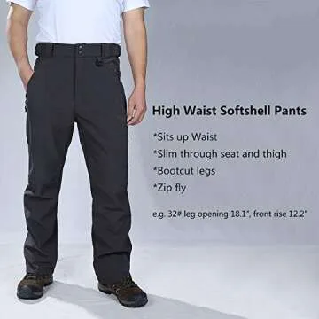 Waterproof Fleece Lined Hiking Snow Pants for Men