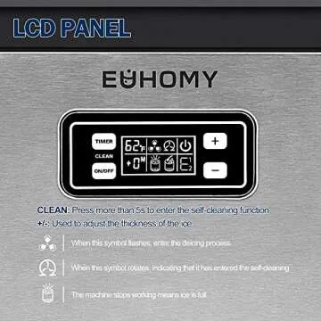 EUHOMY Commercial Ice Maker Machine, 100lbs/24H Stainless Steel Under Counter ice Machine with 33lbs Ice Storage Capacity, Freestanding Ice Maker.