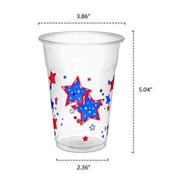 Party Essentials Patriotic Cups for Celebrations, 20 Count