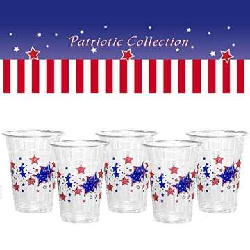 Party Essentials Patriotic Cups for Celebrations, 20 Count