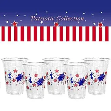 Party Essentials Patriotic Cups for Celebrations, 20 Count