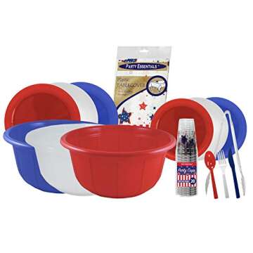Party Essentials Patriotic Cups for Celebrations, 20 Count