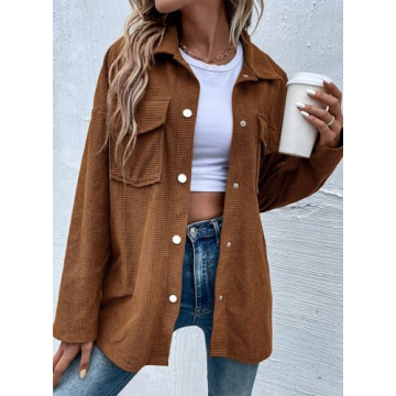 Astylish Women’s Waffle Knit Shacket for Fall 2024