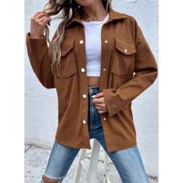 Astylish Women’s Waffle Knit Shacket for Fall 2024